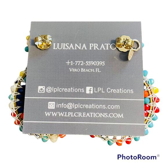 NWT LPL Creations Multicolored Beaded Handmade Hoop Fashion Trendy Earrings0 - Picture 4 of 10